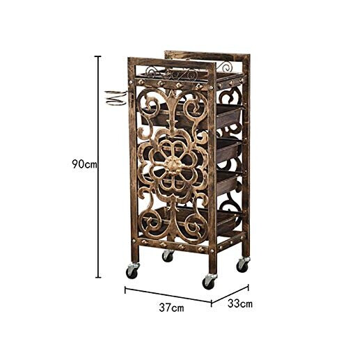 Hairdressing Trolley Hairdresser Maintenance Carts 5 Tiers Storage Cart Coloring Bronze SPA