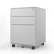 Triumph Furniture 3 Drawer Steel Mobile Pedestal - Silver