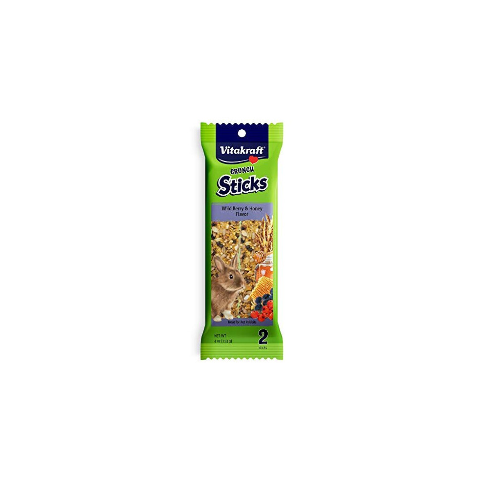 Vitakraft Crunch Sticks Rabbit Treat - Carrot and Honey - Rabbit Chew Sticks (Wild Berry & Honey)