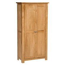Hallowood Furniture Waverly Oak Large Storage Cabinet in Light Oak Finish â Solid Wooden 2 Doors Cupboard with Adjustable Shelves for Living &