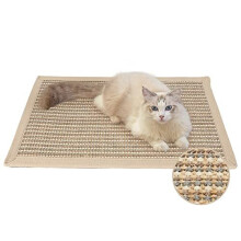 FUKUMARU Cat Scratcher Mat, 23.6 X 15.7 Inch Natural Sisal Cat Scratch Mats, Horizontal Cat Floor Scratching Pad Rug, Protect Carpets and Sofas (Cream