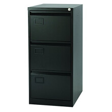 Jemini 3 Drawer Filing Cabinet Black, Metal, 62.2 x 47 x 101.6 cm