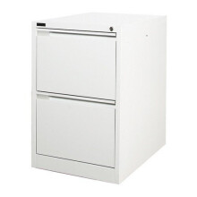 2 Drawer White Steel Filing Cabinet 62D x 47W x 71H (cm)