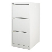 3 Drawer White Steel Filing Cabinet 62D x 47W x 101.5H (cm)