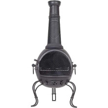 La Hacienda 56063B Chaminé de aço Murcia XL de 136 cm com grelhador - Preto
