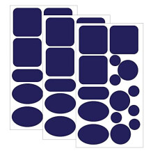 Skystuff 45 Pieces Down Jacket Patches Nylon Repair Tape Self-Adhesive Repair Patch for Jacket Tent Outerwear Repair, Round and Oval Shape (Navy)