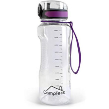 CampTeck U6971-1 litre water bottle (1000ml - 34 fl. oz.) Sports Drinks Bottle BPA Free Tritan - Leak Proof Flip Lock Lid - with Carry Strap - Purple