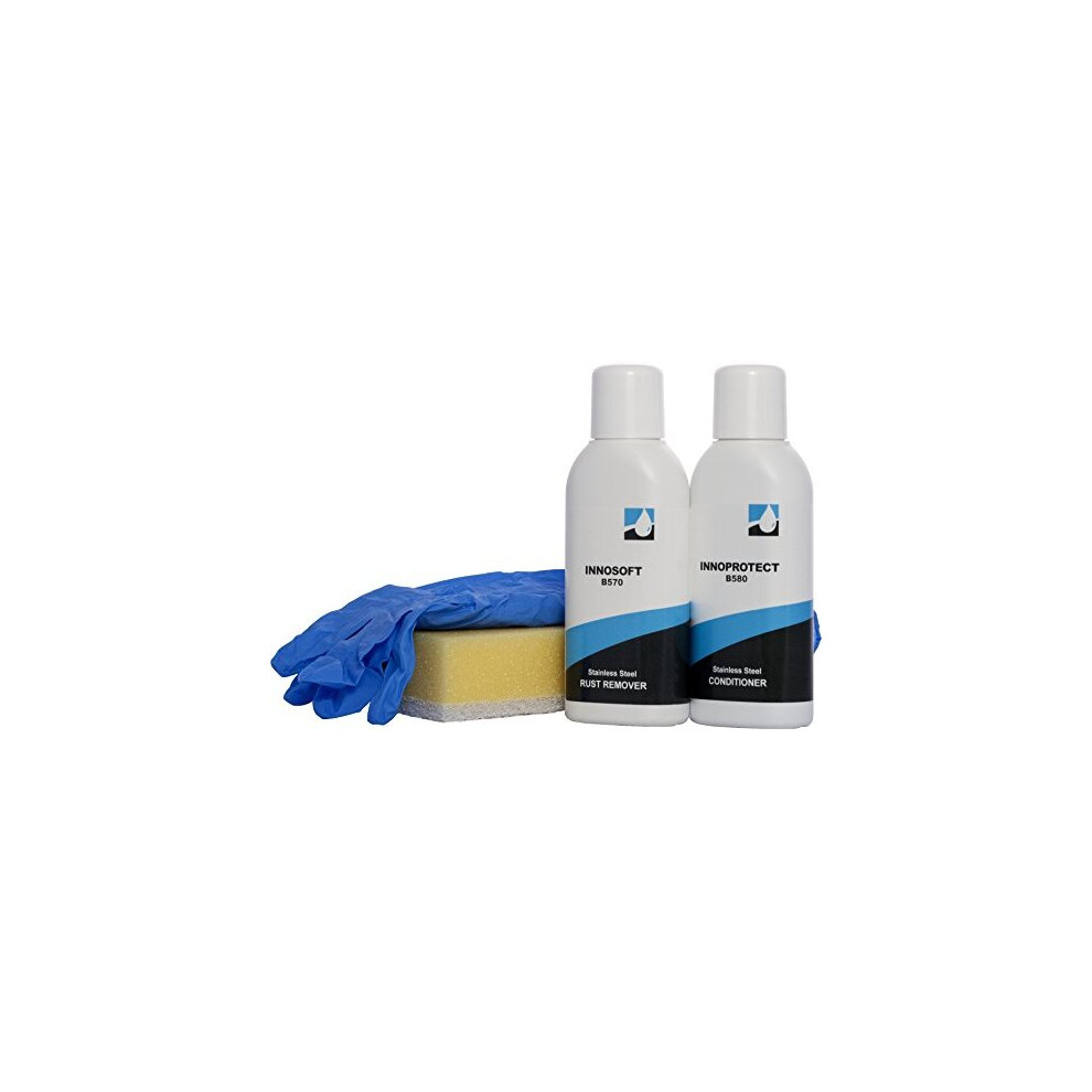 Emergo Innoshine B570 / Innocare B580 100ml Kit - Non Abrasive Stainless Steel Rust and Stain Remover Cleaner Plus Protector