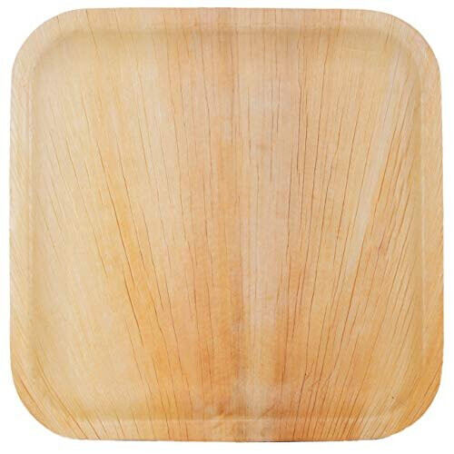 Palm Dishes 200 Palm Leaf Plates Disposable Plates Square 25 x 25 cm