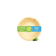 Prime Sales Day | ECO SOUL 100% Compostable, Biodegradable, Disposable Palm Leaf Bowls, Like Bamboo Bowls, Eco-friendly | 5 inch round 7-8 oz |