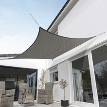 Kookaburra Waterproof Garden Sun Shade Sail Canopy in Charcoal 98% UV Block (3.6m Square)