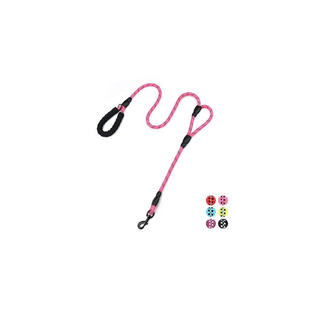 Pioneer Petcore Rope Dog Leash 6Ft Long,Traffic Padded Two Handle,Heavy Duty,Reflective Double Handles Lead For Control Safety Training,Leashes For