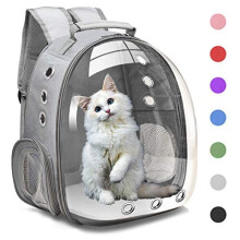 Mochila Henkelion para Cães e Gatos Pequenos e Médios, Capsule Pet para Caminhadas, Aprovada por Companhias Aéreas - Cinza