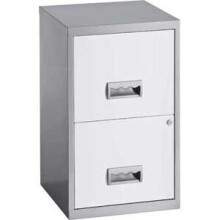 Pierre Henry 2Â Drawer Maxi Filing Cabinet A4 Modern Silver / White