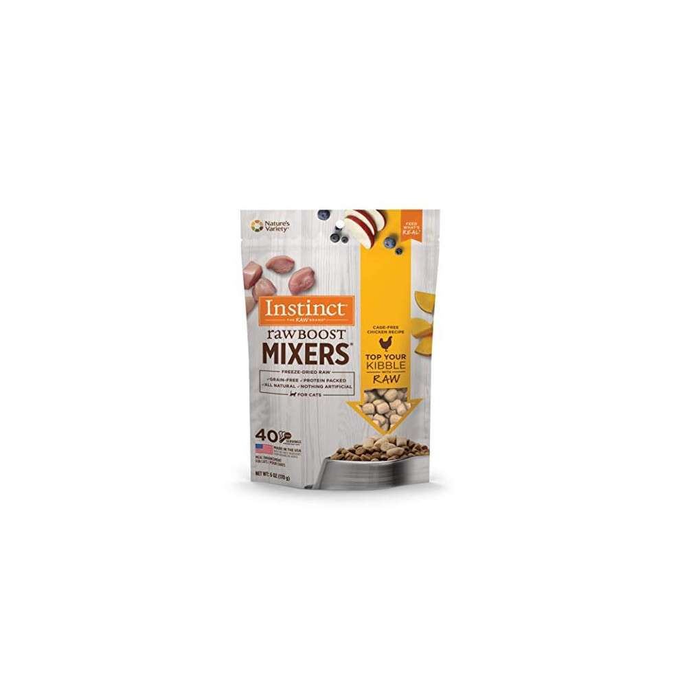 Instinct Freeze Dried Raw Boost Mixers Grain Free Cage Free Chicken Recipe All Natural Cat Food Topper, 6 oz. Bag