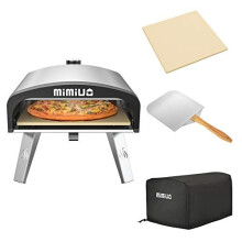 Mimiuo Outdoor Gas Fired Pizza Oven with UK Gas Regulator, Portable Stainless steel Classic G-Oven Series with Pizza Stone & Foldable 12 inch x 14