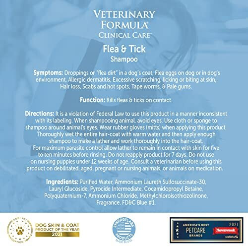 Veterinary Formula Flea and Tick Shampoo for Dogs and Cats, 16 oz â Dog