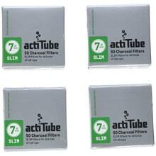 actiTube Slim Activated Carbon 4 x Box of 50 = 4 x 50 = 200 Filters, 0, Silver, 1-Pack