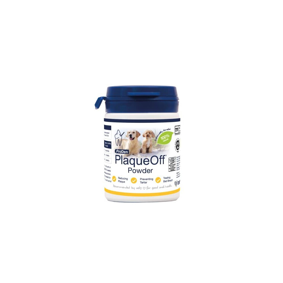 ProDen PlaqueOff Powder 60g | For Small Dogs | Bad Breath, Plaque, Tartar (Packaging may vary)