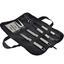 GQC BBQ Grill Tool Set, Stainless Steel Barbecue Grilling Utensils Kit with Carry Bag, Spatula, Tongs and Fork BBQ Tool Accessories for BBQ Cooking