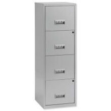 Pierre Henry A4 Steel 4 Drawer Filing Cabinet - Silver