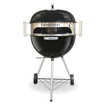 KettlePizza Basic 22.5-Inch Pizza Oven Kit for 22.5-Inch Kettle Grills - Made in USA, 304 Stainless Steel, Stable Heat, Charcoal or Wood