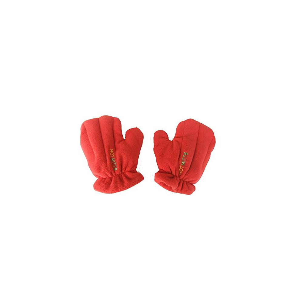 Microwave Hand Warmers Gloves - Pair of Hot Mitts red medium