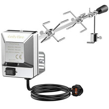 Onlyfire BRK-6031 Universal BBQ Rotisserie Kit Chromed Roast Spit Set for Most Gas Barbecue Grills, with Stainless Steel Electric Motor (90cm long)