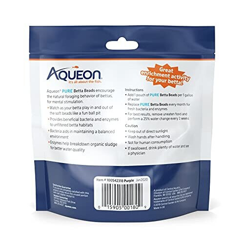 Aqueon Pure Betta Beads Purple, 8.8 oz 1
