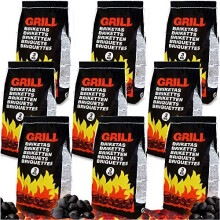 Deuba 27 Kg Barbecue Charcoal Briquettes | 6, 9, 18, 21, 27 KG Bags | Perfect for Outdoor Cooking | Restaurant Grade Coal BBQ Grill Fuel