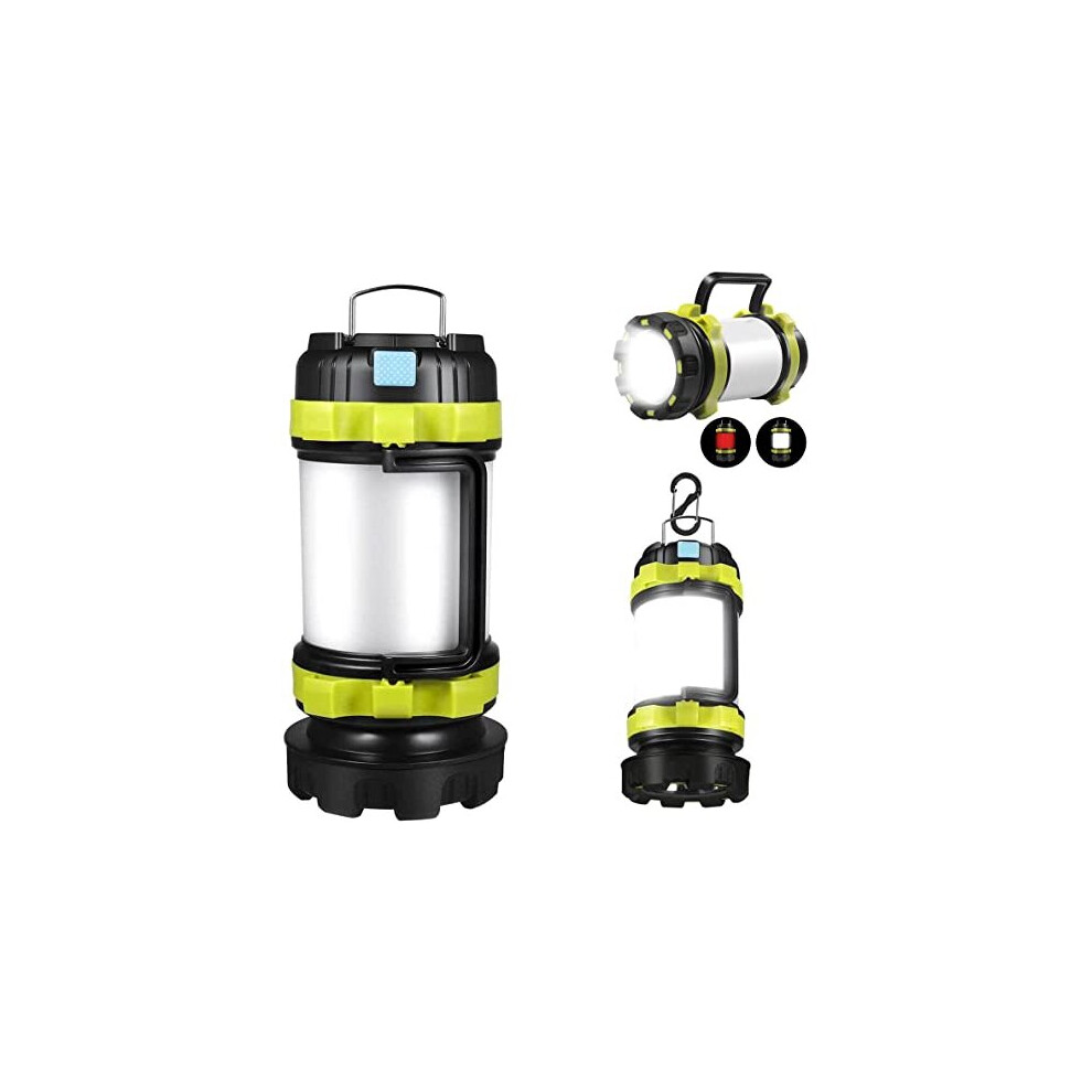 LED Torch, Camping Light Rechargeable, Camping Lantern with 6 Modes, IPX4 Waterproof Outdoor Spotlight Searchlight, High Power Beam Flashlight, 1000lm
