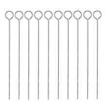 10 x 35cm Metal BBQ Barbecue Skewers Kebab Food Meat Grill Cooking Steel Sticks