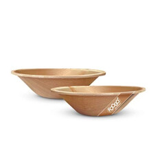 FOOGO Green 100 Disposable Palm Leaf Bowls | 5" (12cm) 180ml Dips and Sauce Bowls | Round | Eco Friendly Eco Friendly Biodegradable |Like Wooden Bowl,