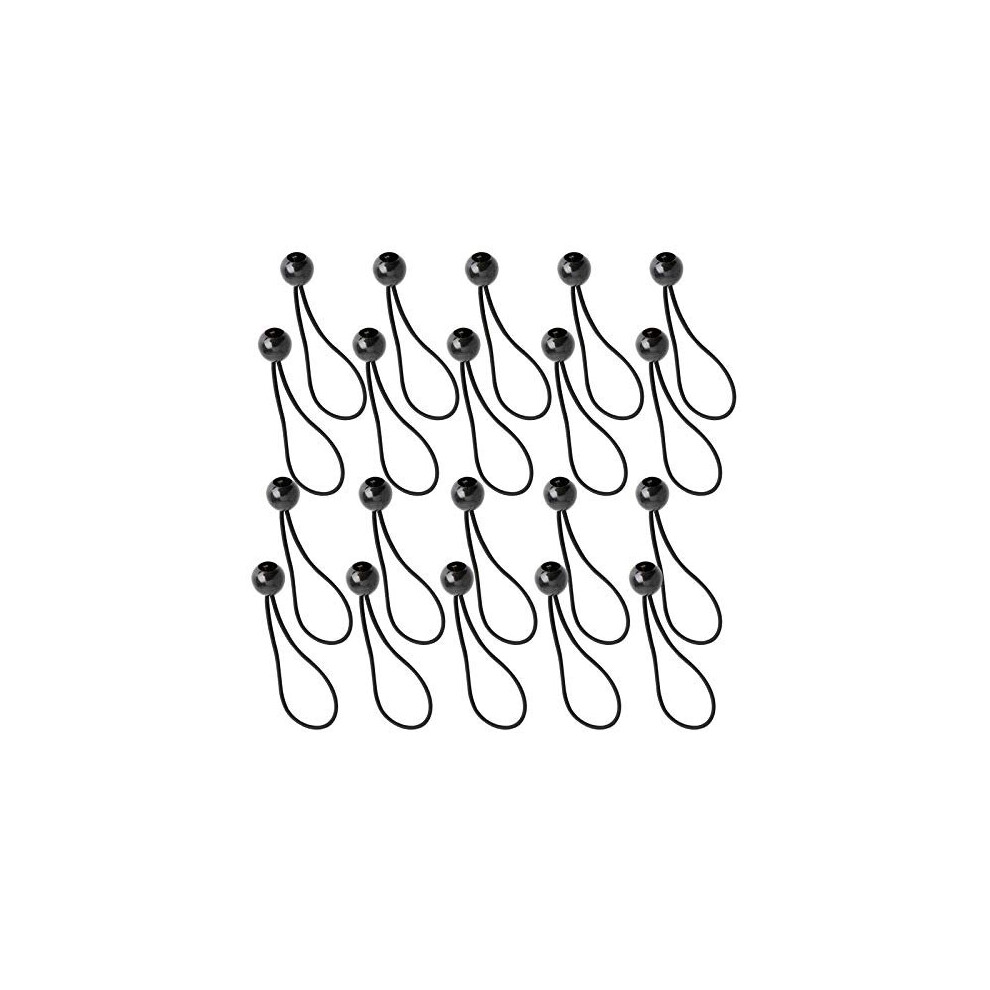 20Pcs Black Tarpaulin Bungee Balls Tarp Bungee Balls Bungee Ball Ties Ball Bungee Cords Elastic Tie Downs Trap Bungee Cord For Banner Pavilions Flag 8102352637186