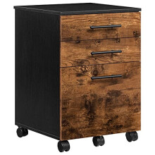 HOOBRO Filing Cabinet, 3-Drawer File Cabinet, Office Cabinet for Home Office, Mobile Pedestal on 5 Wheels, for A4, Letter Size, Hanging File Folders,