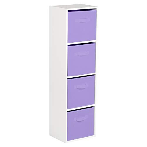 Hartleys 4 Tier White Cube Unit - Choice of Storage Boxes