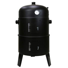 First4Spares 3 in 1 Round Charcoal BBQ Grill & Smoker Complete with Hangers and Thermostat