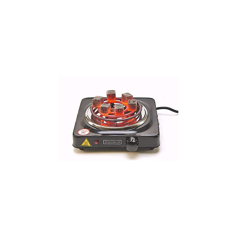 SD Shisha Doctor Ã Electric Charcoal Burner Black 1000W Hot Plate - UK PLUG - Used for Shisha, Hookah, Argila, Coconut Coal