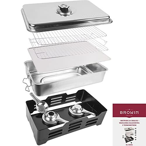 Browin 330001 Table Smoker with Thermometer Stainless Steel 2