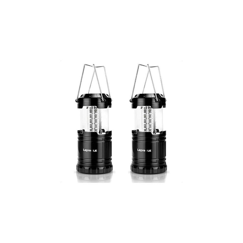 Lepro Portable Camping Lantern, Camping Lights for Tents, AA Battery Powered, Collapsible Tent Lights, Water Resistant, Suit for Camping, Hiking,