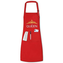 Waterproof Kitchen Aprons Adult THE QUEEN - Adjustable Cooking Aprons with Pockets Baking Gardening Restaurant BBQ Chef Apron for Women Men