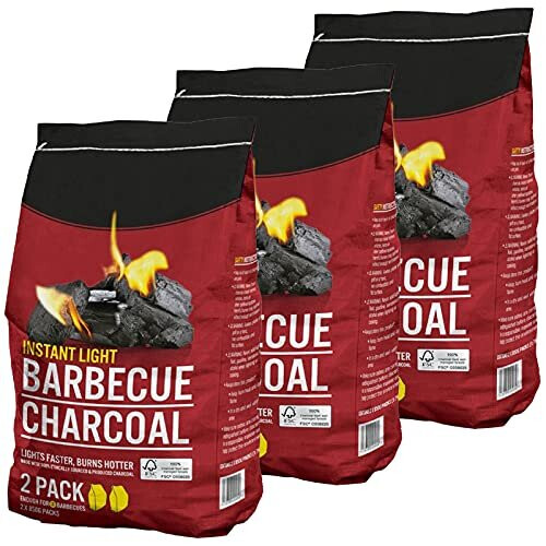 AMOS Instant Light Barbecue Charcoal 6 x 850g BBQ Grill Coal Bags on OnBuy