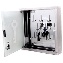 Stainless steel key cabinet key board key box key cabinet with glass door for the wall (Key Cabinet)