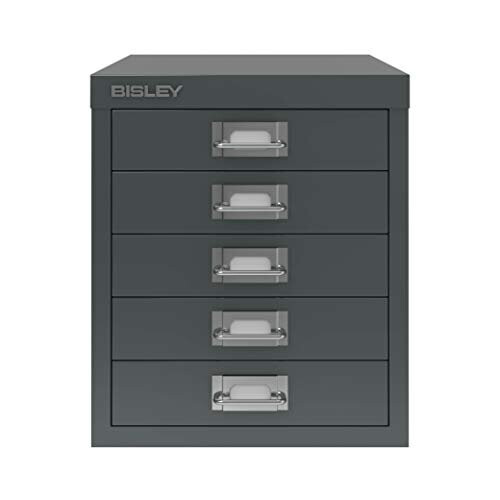 Bisley Filing Cabinet, Metal, Anthracite Grey, One Size