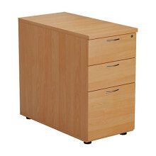 Office Hippo Heavy Duty 3 Drawer Desk High Pedestal, Pre-Assembled, Wood, 80 cm Deep