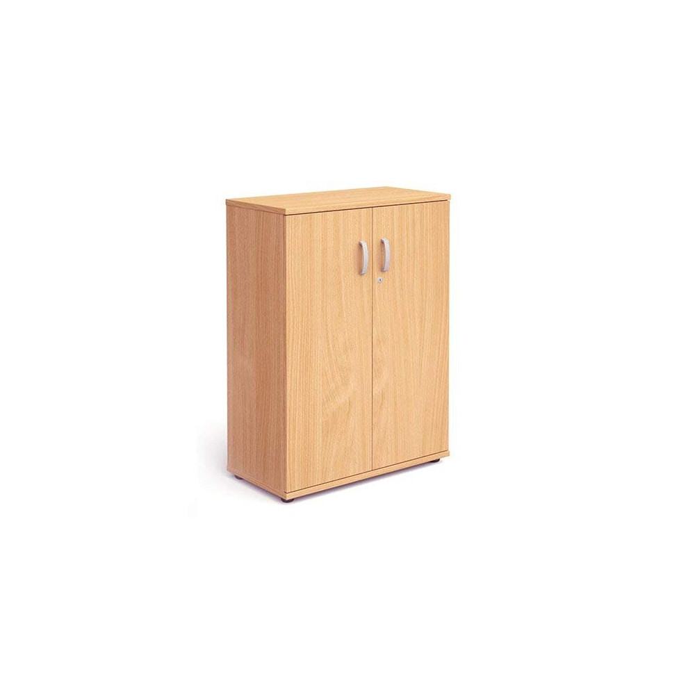 Relax Office Furniture Phoenix 1200mm Wooden Small Cupboard with Double Doors, Office Storage with 3 Shelves- Beech