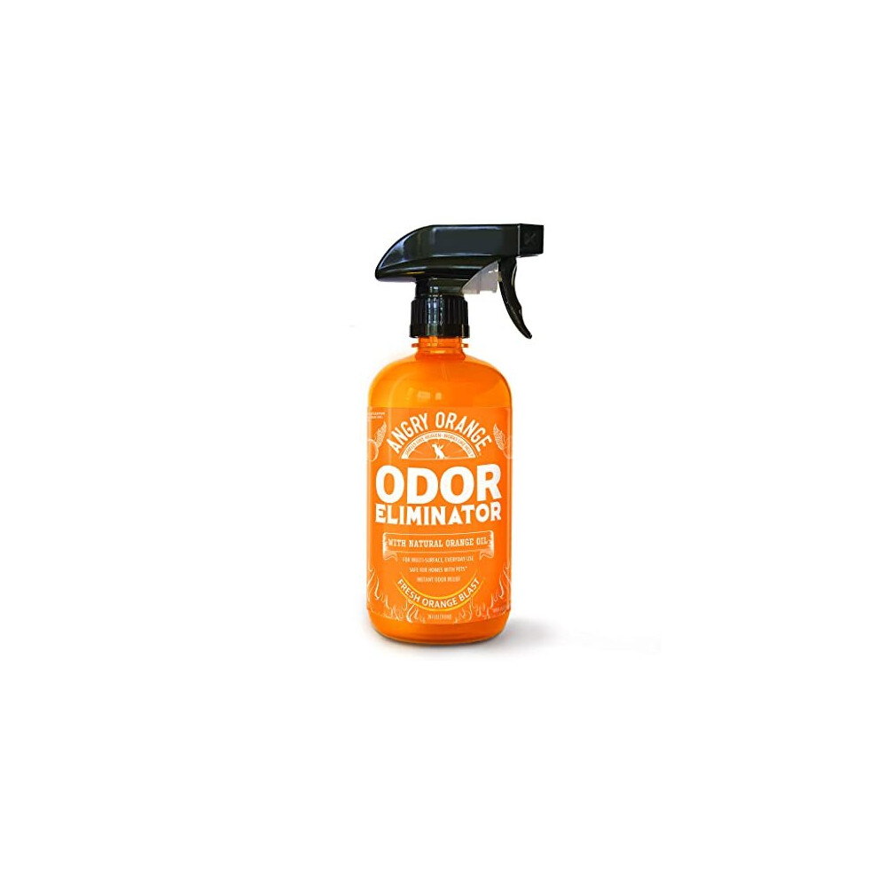 ANGRY ORANGE Pet Odor Eliminator for Strong Odor - Citrus Deodorizer for Strong Dog Urine or Cat Pee Smells on Carpet, Furniture & Indoor Outdoor