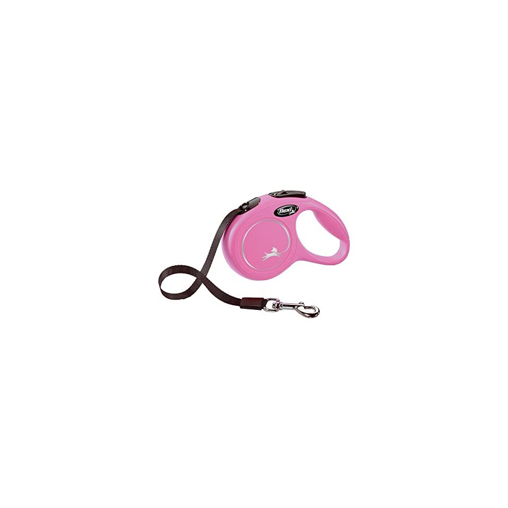 Flexi New Classic Retractable Dog Leash (Tape), 10 ft, Extra Small, Pink