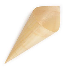 BambooMN Brand â 7.1" Tall x 2.75" Diameter Disposable Wood Cones â 100 Pieces
