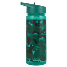 Polar Gear Jungle Camouflage Water Bottle - 500ml with Straw - Drinking Bottle School Nursery Sports Picnic BPA Free, Green